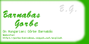 barnabas gorbe business card