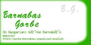 barnabas gorbe business card